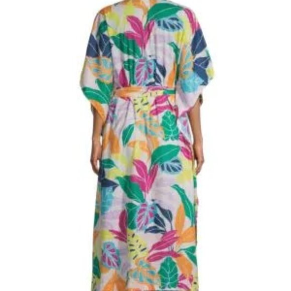 True Destinations Voile Tropical-Print Maxi Cover-Up, Size L - Picture 10 of 10